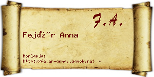 Fejér Anna névjegykártya