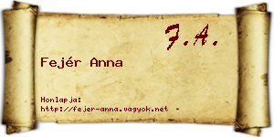 Fejér Anna névjegykártya