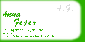 anna fejer business card